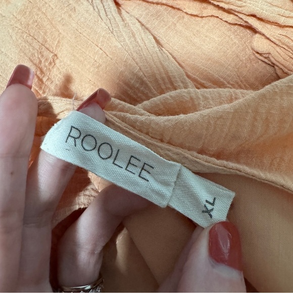 Roolee Surplice Mom Nursing Dress Peach Apricot Orange XL Spring Summer - Picture 5 of 6
